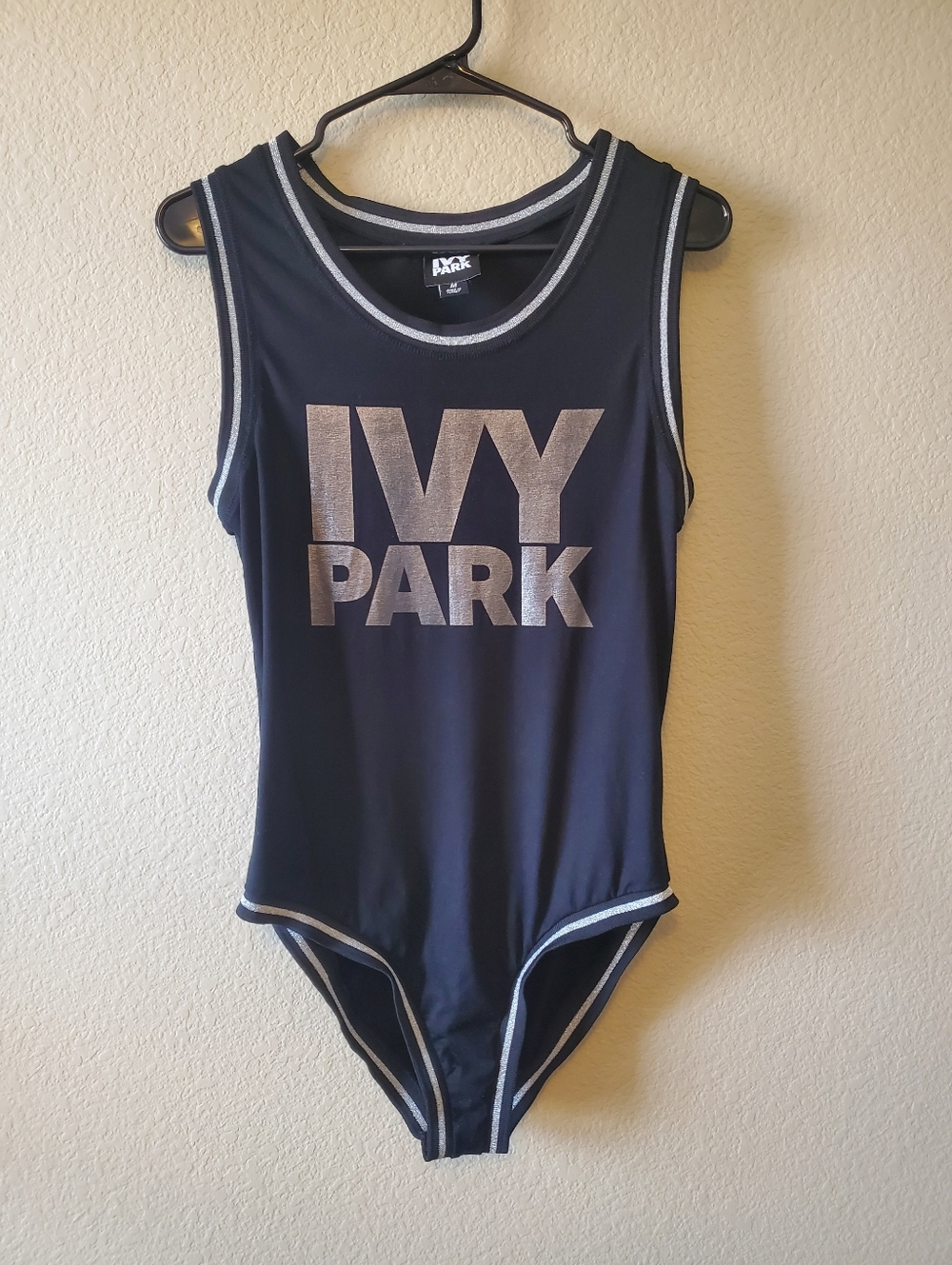 Ivy Park Bodysuit Silver And Black Logo